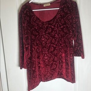 Elegant Velvet Red/Burgundy Top